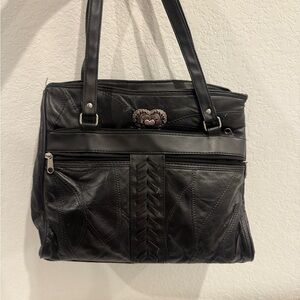 Authentic Soft Buttery Leather Elegant Black Women's Handbag
